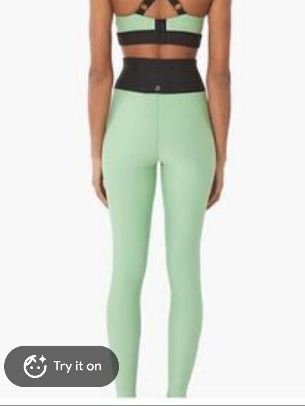 Weworewhat Black Waistband Mint Green Women’s Leggings